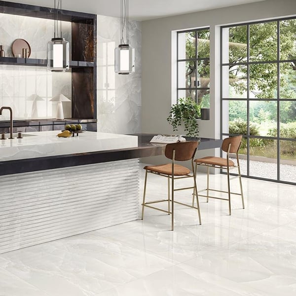 Πλακάκι Tele Di Marmo Onyx Ivory γυαλιστερό 60x120 cm Emil Ceramica